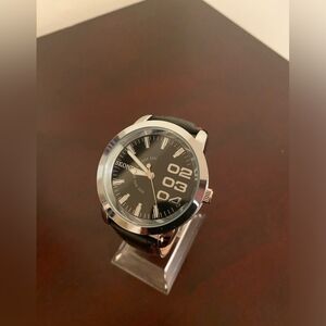 Skone Black Leather Men's Watch